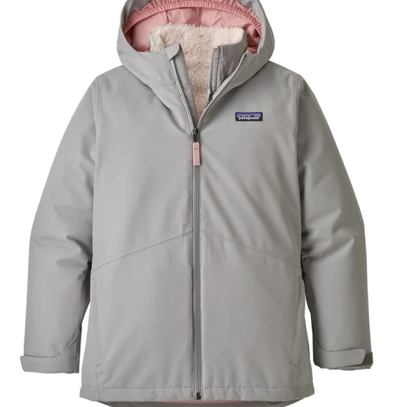 Patagonia Gray Hooded Jacket with Pink Lining 4-in-1